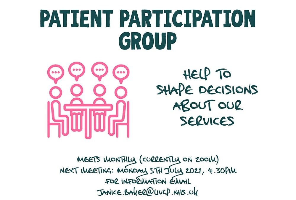 Next Patient Participation Group meeting 5th July- could you join us?